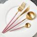 Stainless Steel Knife Fork Spoon Chopsticks Home Western Tableware Pink - Buy Online on GoSupps.com