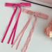 hgnxa Vintage Long Tassels Ribbon Velvets Bowknot Hair Side Clips Hair Accessories Headwear Party Jewelry for Women and Girls Rose red - Buy Online on GoSupps.com