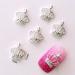 JERCLITY 100pcs 3D Silver Crown Nail Charms Studs Set with Clear Crystals - Manicure Jewelry for Women and Girls - Buy Online on GoSupps.com
