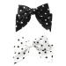 Large Hair Bow Clip Alligator Clips Big Bowknot French Barettes Ponytail Holder - Black White Polka-dots - Buy Online on GoSupps.com