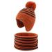 XIAOHAWANG Striped Winter Baby Beanie Knitted Hat Boys Girls Toddler Kids Warm Children Classic Beanie Hats 4-8 Years Caramel(Hat+Scarf)