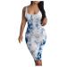Ronony summer dress ladies sexy dresses Elegant Party evening dress in single -color slim dress summer loop bodycon club dresses in a colorful party dresses S 001#dark blue