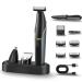 Electric Body Hair Trimmer for Men Women Waterproof Ball/Groin Trimmer Pubic Body Shaver 100Mins Trimming Time Wet/Dry Body Groomer with 3 Attachment Blade Heads for Beard Armpit Chest Bikini Leg Trim