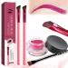 EZGHAR Anjoize Eyebrow Pen Anjoize 4D Laminated Brow Grooming Kit 4D Laminated Brow Starter Kit 4D Hair Stroke Brow Stamp Brush with Waterproof Eyebrow Gel (Magedta)