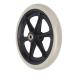 8 Inch Grey PU Wheelchair Wheel with Metal Ball Bearing Skidproof Walker Caster Replacement Six-Hole Thickened Hub Solid Wheel for Rollator