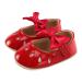 LACOFIA Baby Girls Anti-Slip First Walking Shoes Infant Bowknot Mary Jane Princess Party Shoes Prewalkers 6-12 Months F Red