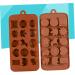 HOMSFOU 15 Molder Mold for Chocolate Mold Non-Stick Mold Cartoon Animal Mold Silicone Molds Candy Molds Silicone Cake Molds Baking Small Animals Bakeware Fudge Biscuit medium Brown - Buy Online on GoSupps.com