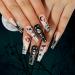 24x Long Coffin False Nails Halloween Skull Wearable French Ballerinas Fake Nails Press On Full Cover Manicure Nail Tips - Buy Online on GoSupps.com