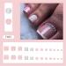 VOTACOS French Tip Press On Toenails - 24PCS Short Square Fake Toeails with Bling Rhinestone Designs for Women - Nude Full Cover Glossy Acrylic Toenails - X31 D4 - Buy Online on GoSupps.com