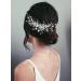 Latious Crystal Bride Wedding Hair Vine - Silver Bridal Hair Piece with Pearls & Leaf Accessories (7.5 Inches) - Buy Online on GoSupps.com