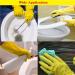 Yellow Waterproof Kitchen Cleaning Gloves - Oil-Resistant Rubber Glove (L) - Buy Online on GoSupps.com