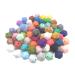 30pcs 17mm Silicone Polygon Pearl Beads Silicone Geometric Icosahedron Shape Beads Necklace Bangle DIY Beading Accessory (Mix Color)