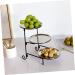 FELTECHELECTR 1 Set Three Tier Fruit Bowl Perfume Display Stand Fruit Dish Food Tray for Desktop Snack Basket Fold Silver 24x23cm - Buy Online on GoSupps.com