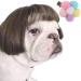 Trimmable Dog Wigs for Small Medium and Large Dogs Cosplay,Pet Funny Headwear Costumes, Cat Wigs Dress up Decorations for Halloween, Christmas, Parties, Festivals Black Brown Straight Hair