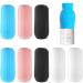 8Pcs Elastic Sleeves Toiletry covers for Leak Proofing, Silicone Locks Proof Travel Toiletries shampoo Bottles Container in Luggage, Reusable Travel gadgets Accessories for women necessities,Colorful 8cps-1