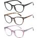 Yogo Vision Bifocal Reading Glasses for Men and Women Rectangle MultiFocal Readers with Spring Hinges Retro Design 3 Pack: Black Demi Pruple 1.75 x