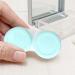 Portable Contact Lens Case with Mirror & Tweezers - Mini Love Design for Travel & Daily Use - Blue - Buy Online on GoSupps.com