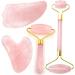 Shop Natural Crystal Gua Sha Scraper Board & Jade Roller - Anti-Wrinkle Facial Massage Tool Set | Premium Slim Pink Stone Gift Set - International Shipping Available - Buy Online on GoSupps.com