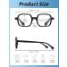 JM 4 Pack Square Reading Glasses - Blue Light Blocking Computer Readers for Men & Women - Mixed Colors Spring Hinge 1.25x - Buy Online on GoSupps.com