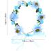 Lurrose Flower Head Wreath Floral Crown Headpiece Flower Headband with Adjustable Ribbon for Party Wedding Festival Sky blue - Buy Online on GoSupps.com