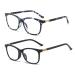 Reading Glasses Women Blue Light Blocking Reader Computer 1.5 x Blue Black Blue&black 1.5 x
