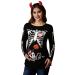 For G and PL Halloween Women's Pregnancy Top Long Sleeve Maternity Funny Costume S-XXL M Bow Tie| Skull Baby