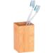 HAC24 Bamboo Toothbrush Holder | Eco-Friendly Square Bathroom Cup for Toothbrushes & Toothpaste | Sustainable Bamboo Container - Buy Online on GoSupps.com