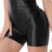 YiZYiF Women's Oil Glossy High Waist Yoga Booty Shorts Black - Medium - Buy Online on GoSupps.com