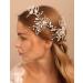 Deniferymakeup Rhinestone Pearls Wedding Hair Accessory Crystal Headband for Bride Crystal Leaves Hairstyles for Wedding - Buy Online on GoSupps.com
