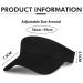 Unisex Adjustable Outdoor Golf Visor | Solid Black Sun Hat for Women & Men | 22-23 inches | Medium Size | 1pc - Buy Online on GoSupps.com