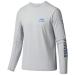 BASSDASH UPF 50+ Youth Fishing T Shirts Long Sleeve Performance UV Protection Tee for Boys Girls Cool Grey/Vivid Blue Logo X-Large