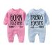 culbutomind Baby Twins Bodysuit Born Together Friends Forever Newborn Baby Unisex Romper Cute Outfit With Hat Set Multicoloured BFT 9-12 Months