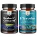 Bundle of Nootropic Memory Supplement and Potent L Tyrosine 500mg Capsules - Memory Pills for Brain Boost and Natural Energy Booster - Amino Acid Nutritional Supplement for Brain Health