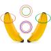 June Fox Inflatable Banana Ring Toss Game for Bachelorette Party, Bridal Shower Decorations for Engagement Party, Lingerie Party (2 Pieces 26" Bananas & 6 Pcs Toss Rings)