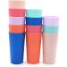 Unbreakable 26 oz Plastic Tumbler Glasses - Set of 12, Multicolor, Dishwasher Safe & BPA Free - Buy Online on GoSupps.com