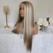 Aisom Long Straight Ombre Lace Front Wig - 22IN Highlight Blonde for Women - Buy Online on GoSupps.com