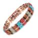 EnerMagiX Copper Magnetic Bracelet Men Women Magnetic Bracelets with Magnets and Multi-Color Stone Wristband Gifts Adjustable Size