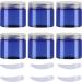 travel pots for cream small pots with lids Pack of 6   100ml Blue Plastic Cream Jars Cosmetic Pots with Clear Lids Containers for Toiletries (Color : Blauw Size : 50ml) 50ml Blauw