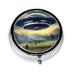UFO Landinground Pill Box 3 Compartments Round Pill Box Organizer for Purse Or Pocket Portable Travel Pill Box
