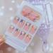 SINSEN Small Purple Flowers Square Press-on Nails - 24pcs | Acrylic French Tips with Daisies | Cute Stick-on False Nails for Women & Girls - Buy Online on GoSupps.com