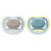 Philips Avent Ultra Air Pacifier 2 Pack - BPA-Free Breathable for 18+ Months Includes Sterilization Box - Light Green/Gray (SCF349/01) - Buy Online on GoSupps.com