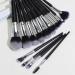 15-Piece Black Makeup Brush Set | Conical Tail Beauty Tools for Flawless Makeup Application International Shipping Available - Buy Online on GoSupps.com