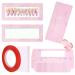 HLQHXWHZT 35 Pcs Empty Press on Nails Packaging Box Set 35 Pcs White Background Papers and 1 Double Sided Tape Empty Nail Package Box Set for Press on Nail Business (Pink butterfly)
