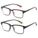 CARA 2 Pack Progressive Multifocus Reading Glasses, Flexible Lightweight TR90 Frame Blue Light Blocking Computer Readers, Workspace for Near Range (C2, 2.00) Workspace for Near Range-c2 2.0 Diopters