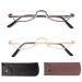 Half Reading Glasses Metal Frame Readers for Women Men with Pouch (2 Pairs 2.5) 2pair(black gold) 2.5 x