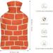 Red Brick Wall Hot Water Bottle with Plush Cover - Hand Warmer for Adults & Kids 26.5x15.3cm - International Shipping Available - Buy Online on GoSupps.com