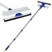 ITTAHO Double Sided Window Cleaner,Window Squeegee and Microfiber Scrubber with 53" Stainless Steel Pole,Long Handle Window Washing Equipment for Indoor Outside High Window Cleaning-Two Pads