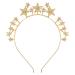 Star Headbands for Women Girls Bling Shining Reinstone Christmas Headband Star Headband Crown Star Rhinestone Hair Hoop Wedding Hair Accessories for New Year Party Festival Prop Y4XXFG (Gold)