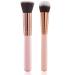 2pcs Face Self Tanning Brush Kabuki Brush for Self Tan Sunless Tanning  Self Tanner brush Applicator  Flat Top Brush Face and Blending Brush  Easy Self Tan Applicator for Face (pink)