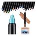15 Colors Highlighter Eyeshadow Pencil Waterproof Glitter Eye Shadow Eyeliner Pen Shimmer Glitter Pearl Cream Eyeshadow Stick Pencil (11 Colorful Blue)